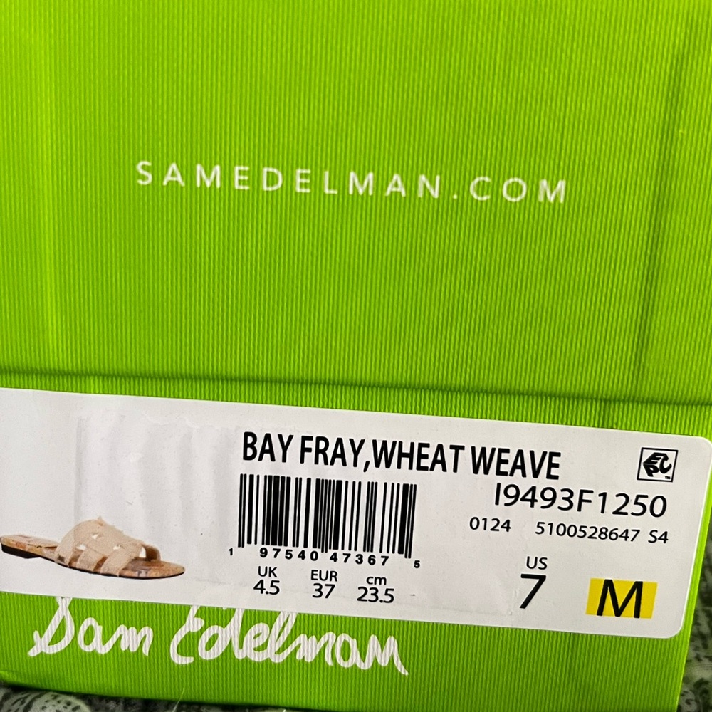 Sam Edelman Bay Fray Sandals in Wheat Weave NIB 7 - Picture 2 of 5